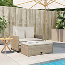 2-personers havesofa med hynder polyrattan beige