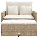 2-personers havesofa med hynder polyrattan beige