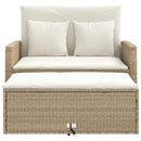 2-personers havesofa med hynder polyrattan beige