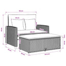 2-personers havesofa med hynder polyrattan beige