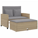 2-personers havesofa med hynder polyrattan beige