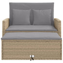 2-personers havesofa med hynder polyrattan beige