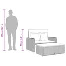 2-personers havesofa med hynder polyrattan og akacietræ sort