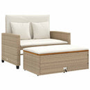 2-personers havesofa med hynder polyrattan og akacietræ beige