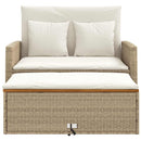 2-personers havesofa med hynder polyrattan og akacietræ beige
