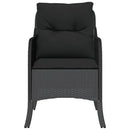havestole med hynder 2 stk. polyrattan sort