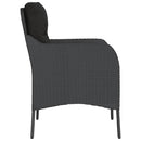 havestole med hynder 2 stk. polyrattan sort