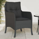 havestole med hynder 2 stk. polyrattan sort