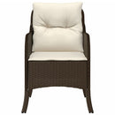 havestole med hynder 2 stk. polyrattan brun