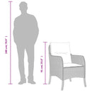 havestole med hynder 2 stk. polyrattan brun