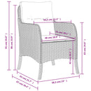havestole med hynder 2 stk. polyrattan brun