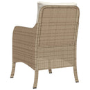 havestole med hynder 2 stk. polyrattan beige