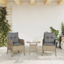 havestole med hynder 2 stk. polyrattan blandet beige