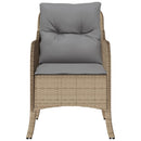 havestole med hynder 2 stk. polyrattan blandet beige