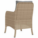 havestole med hynder 2 stk. polyrattan blandet beige