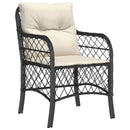 havestole med hynder 2 stk. polyrattan sort