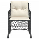 havestole med hynder 2 stk. polyrattan sort