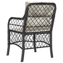 havestole med hynder 2 stk. polyrattan sort