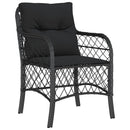 havestole med hynder 2 stk. polyrattan sort