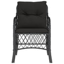 havestole med hynder 2 stk. polyrattan sort