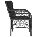 havestole med hynder 2 stk. polyrattan sort