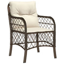 havestole med hynder 2 stk. polyrattan brun