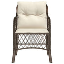 havestole med hynder 2 stk. polyrattan brun