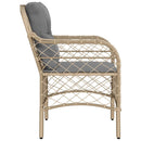 havestole med hynder 2 stk. polyrattan blandet beige