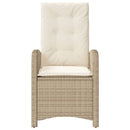 havestol med lænefunktion og hynder polyrattan beige