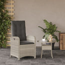 havestol med lænefunktion og hynder polyrattan lysegrå