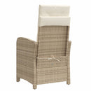 havestole 2 stk. med lænefunktion og hynder polyrattan beige