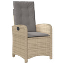 havestole 2 stk. lænefunktion + hynder polyrattan blandet beige