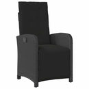 havestole 2 stk. med lænefunktion og fodstøtte polyrattan sort