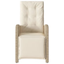 havestole 2 stk. med lænefunktion og fodstøtte polyrattan beige