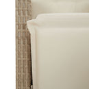 havestole 2 stk. med lænefunktion og fodstøtte polyrattan beige