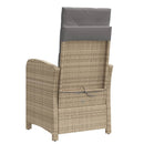 havestole 2 stk. lænefunktion og fodstøtte polyrattan beige