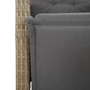 havestole 2 stk. lænefunktion og fodstøtte polyrattan beige