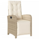 bistrosæt til haven 3 dele med hynder polyrattan beige