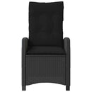 havestol med hynder justerbart ryglæn polyrattan sort