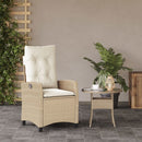 havestol med lænefunktion og hynder polyrattan beige