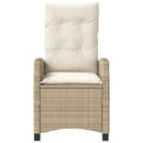 havestol med lænefunktion og hynder polyrattan beige
