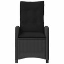 havestole med hynder 2 stk. justerbart ryglæn polyrattan sort