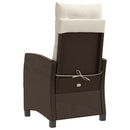havestole 2 stk. med lænefunktion og hynder polyrattan brun