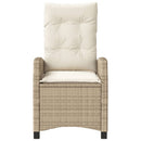 havestole 2 stk. med lænefunktion og hynder polyrattan beige