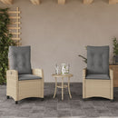 bistrosæt til haven 3 dele med hynder polyrattan blandet beige