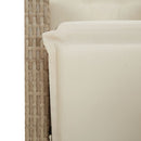 havestole 2 stk. med lænefunktion og fodstøtte polyrattan beige