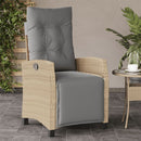 havestole 2 stk. lænefunktion og fodstøtte polyrattan beige