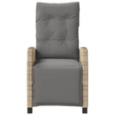 havestole 2 stk. lænefunktion og fodstøtte polyrattan beige