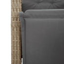 havestole 2 stk. lænefunktion og fodstøtte polyrattan beige