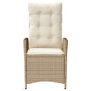 havestol med lænefunktion og hynder polyrattan beige